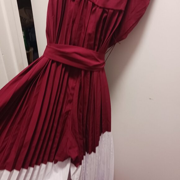 Ashley Stewart  size 30/32 color block jumpsuit red orange and white - Picture 10 of 11